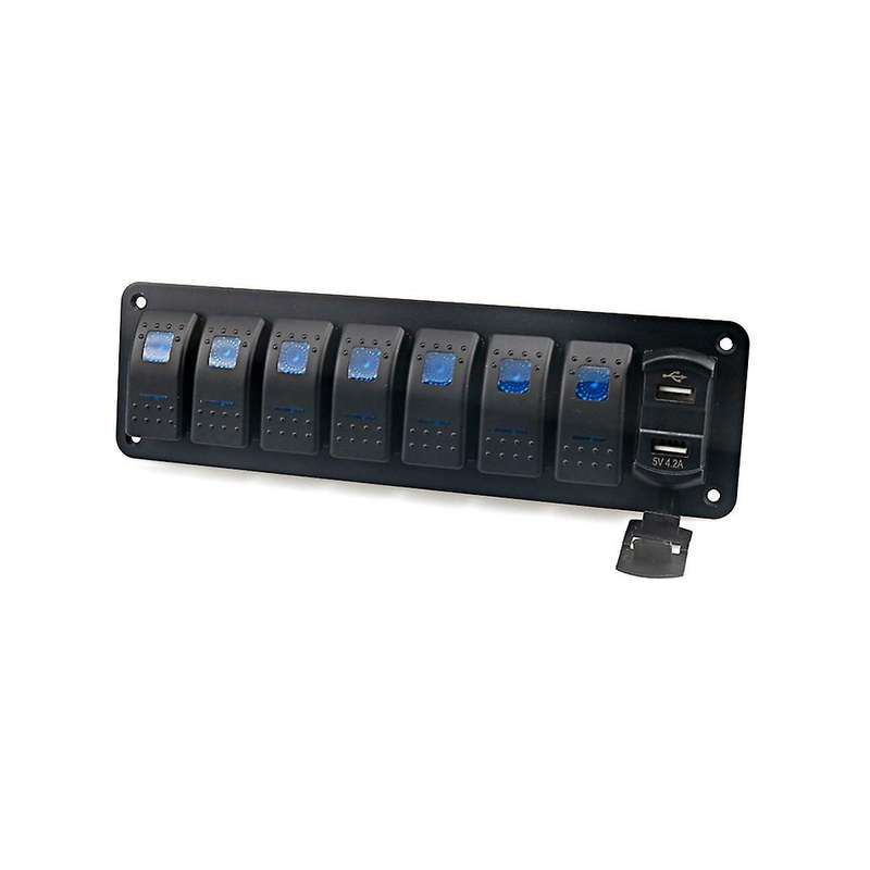 New 12-24v Universal Fast Charging Indicator Panel for Car Caravan-retrofitting Panels 7 Switches D