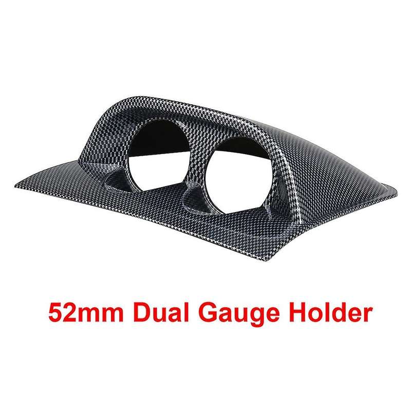 New 2 Inch 52mm Car Dual Dash Gauge Meter Pod 2 Hole Dashboard Mount Holder Carbon Fiber