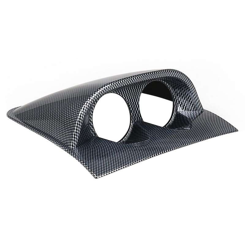New 2 Inch 52mm Car Dual Dash Gauge Meter Pod 2 Hole Dashboard Mount Holder Carbon Fiber