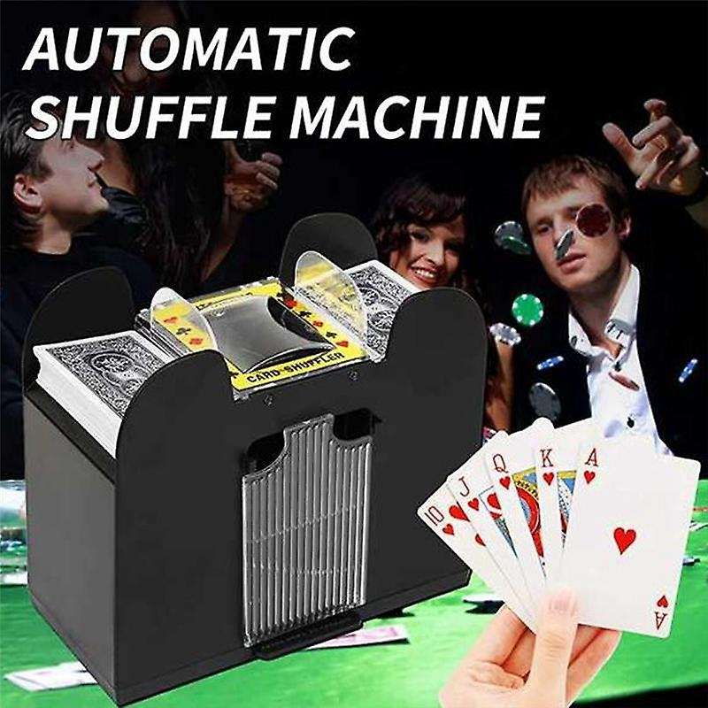 New 6 Deck Automatic Card Shuffler Usb/battery Operated Electric Shuffler for Family Party Poker/bl