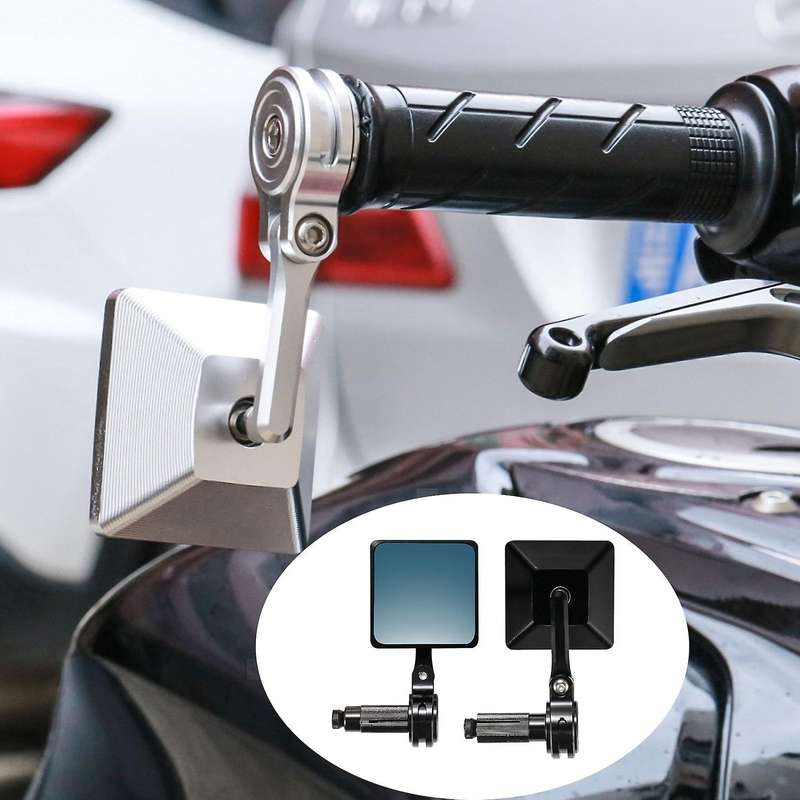 New 7/8 22mm Universal 1 Pair CNC Motorcycle Handlebar Reflector Rear View Mirror Bar End Rearview R