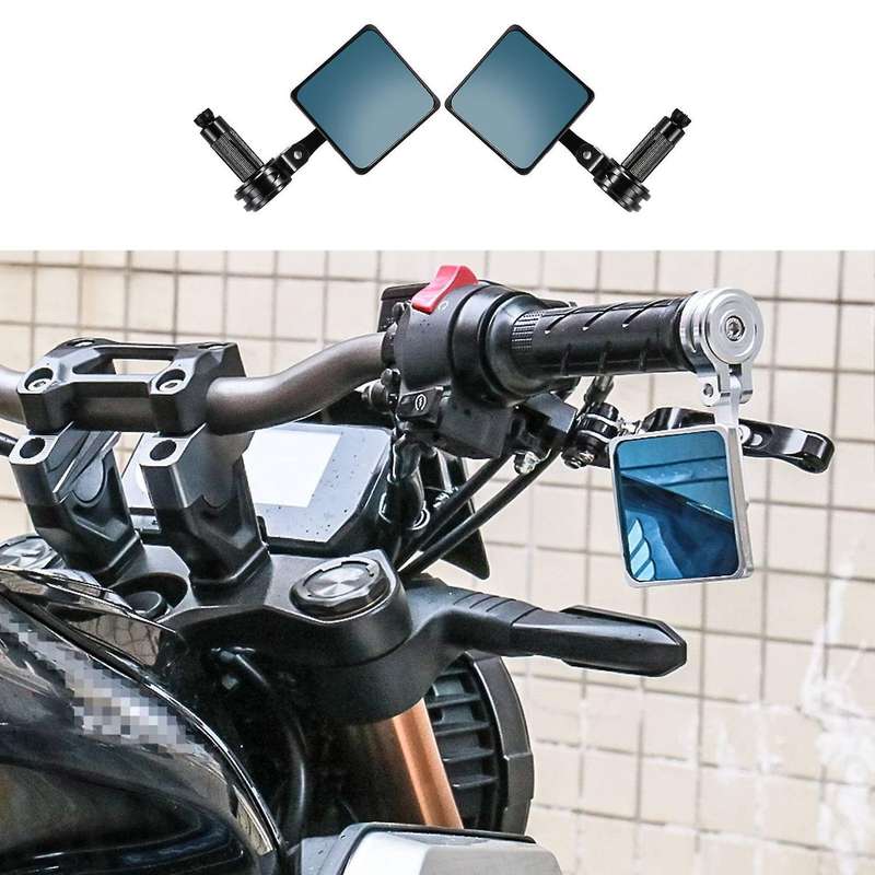 New 7/8 22mm Universal 1 Pair CNC Motorcycle Handlebar Reflector Rear View Mirror Bar End Rearview R