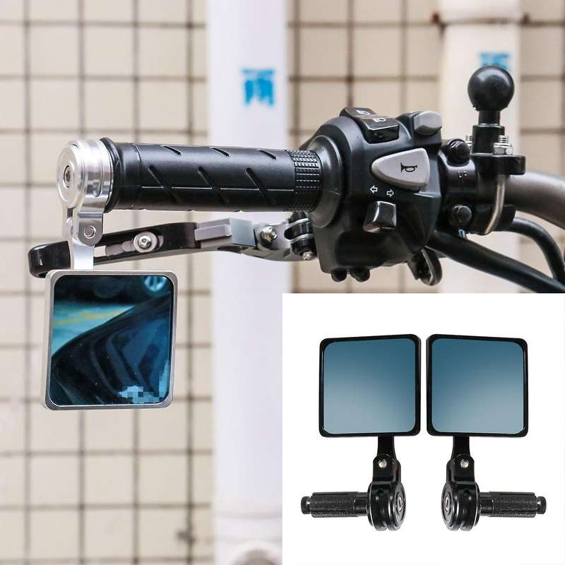 New 7/8 22mm Universal 1 Pair CNC Motorcycle Handlebar Reflector Rear View Mirror Bar End Rearview R
