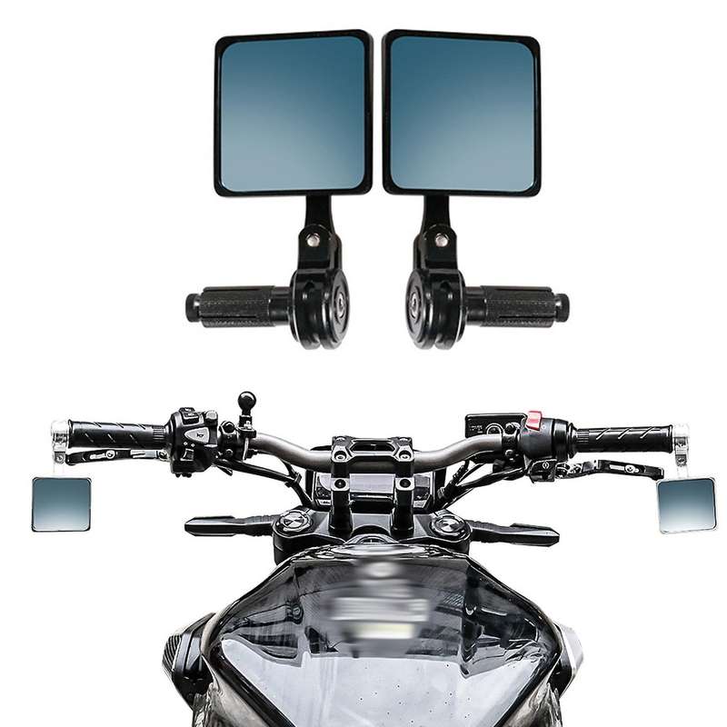 New 7/8 22mm Universal 1 Pair CNC Motorcycle Handlebar Reflector Rear View Mirror Bar End Rearview R