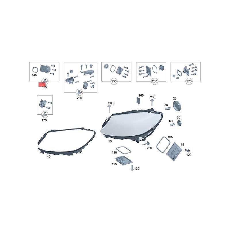 New A2059067904 Right Headlight Drl Daytime Light Module for C Class W205 A205 2019-2021 Led Dual C