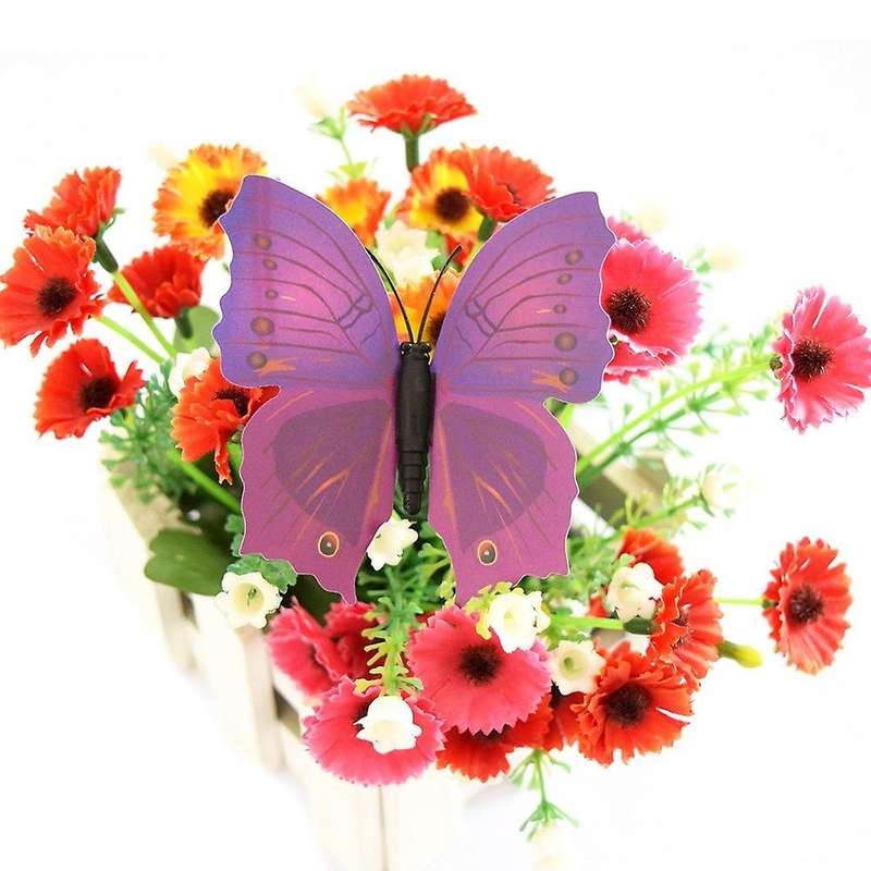 New Art Design Decal Wall Stickers 3D Butterfly Wall Stickers Home Decor Room Decoration 12pcs (Pur
