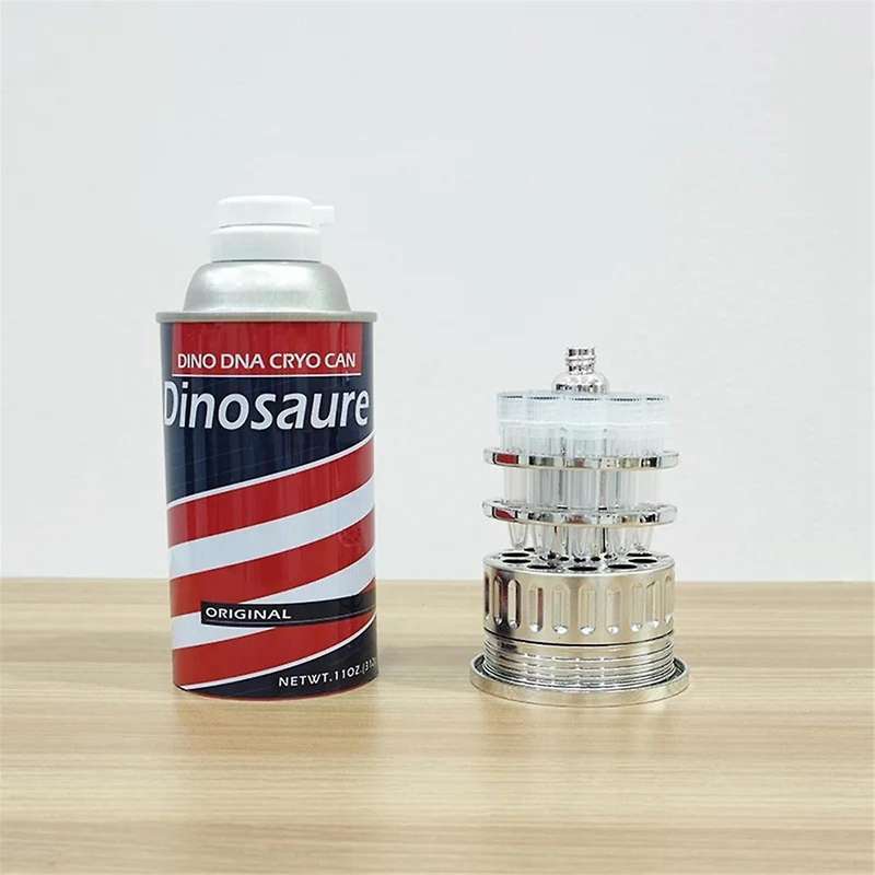 New Barbasol Dennis Nedry Movie Dinosaur Tube Jar Canister Decoration Prop Desktop Ornament-A
