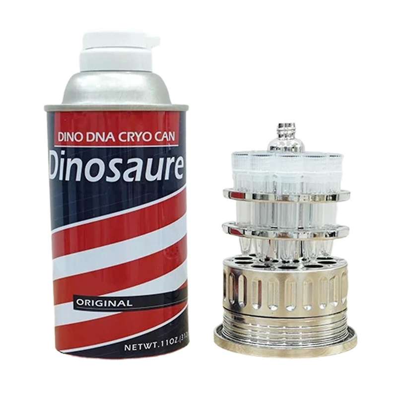 New Barbasol Dennis Nedry Movie Dinosaur Tube Jar Canister Decoration Prop Desktop Ornament-A