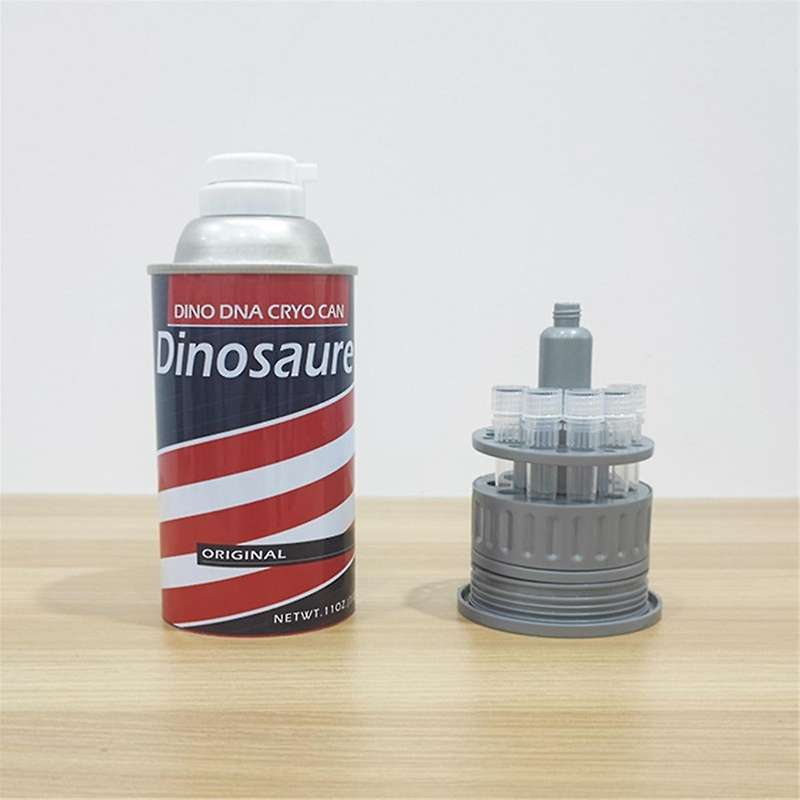New Barbasol Dennis Nedry Movie Dinosaur Tube Jar Canister Decoration Prop Desktop Ornament-A