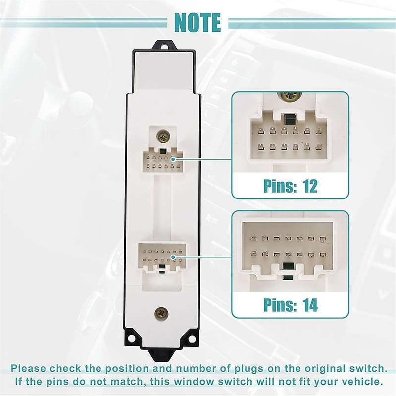 New Bek6-66-350 Power Window Master Switch Control Button for 3 M3 2.0l 2008-2009 Bek666350 12+14pin