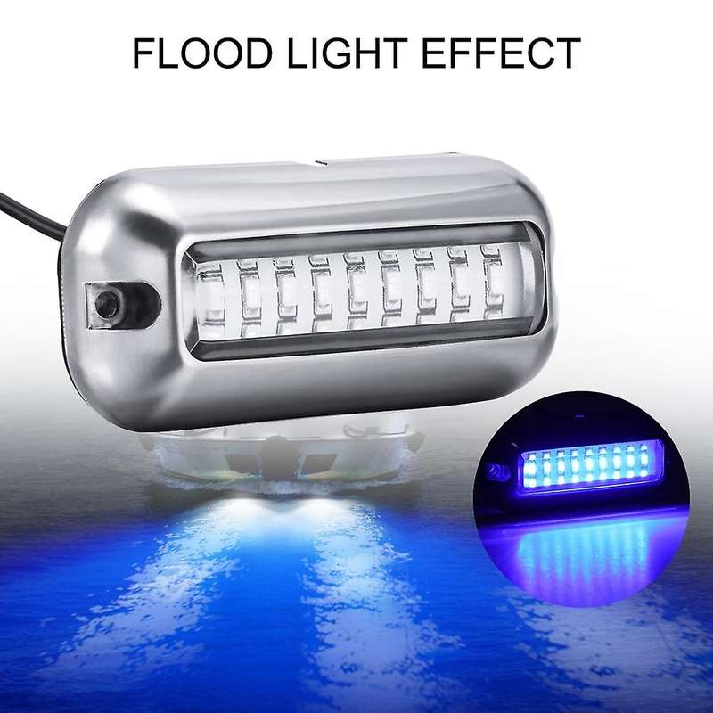 New Blue 27 LED Underwater Boat Marine Transom Lights Stainless Steel Pontoon 12V