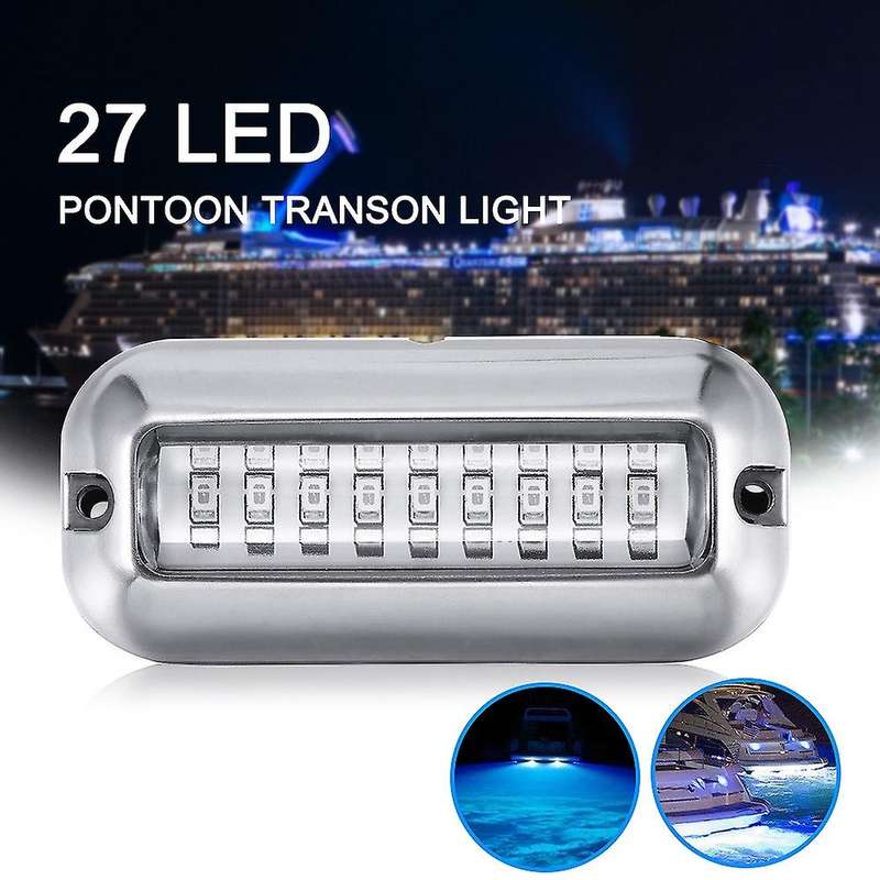 New Blue 27 LED Underwater Boat Marine Transom Lights Stainless Steel Pontoon 12V