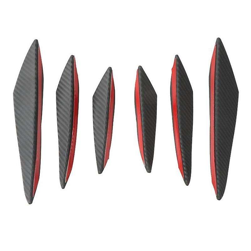 New Car Lip Splitter 6Pcs / Lot Carbon Fiber Style Front Bumper Body Spoilers