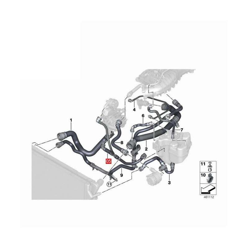 New Car Radiator Hose for 1 2 3 4 Series Water Tank Radiator Hose 8616914 17128616914