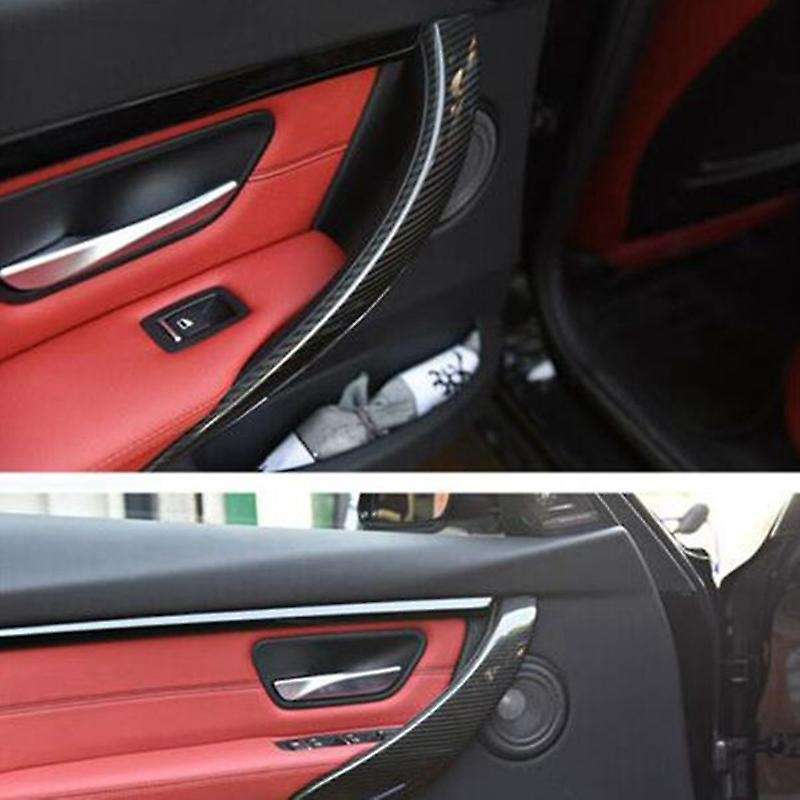 New Carbon Look Interior Inner Door Armrest Handle Cover Trim for- 3 Series F30 F31 4 Series F35 F36