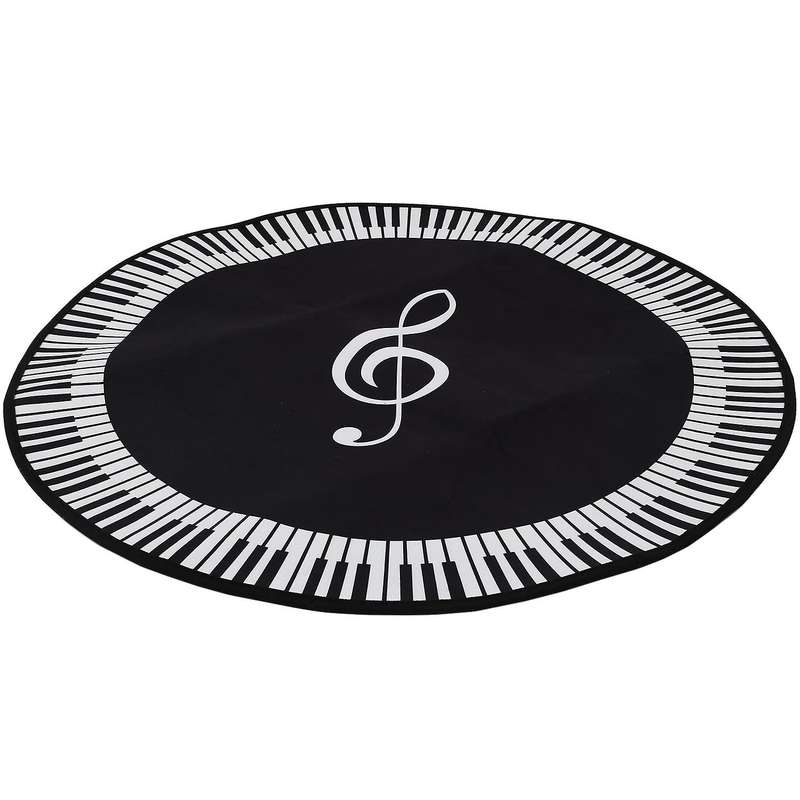 New Carpet Music Symbol Piano Key Black White Round Carpet Non- Carpet Home Bedroom Mat Floor Decora