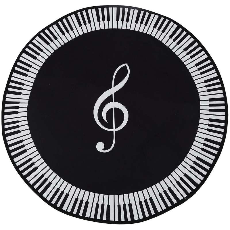 New Carpet Music Symbol Piano Key Black White Round Carpet Non- Carpet Home Bedroom Mat Floor Decora