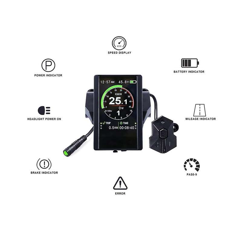 New Colorful Screen Display P850c Speedometer with 9-level Assist for Electric Bicycle Bbs01b Bbs02