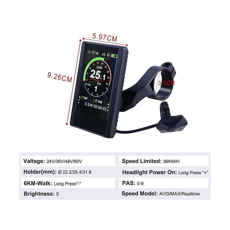 New Colorful Screen Display P850c Speedometer with 9-level Assist for Electric Bicycle Bbs01b Bbs02