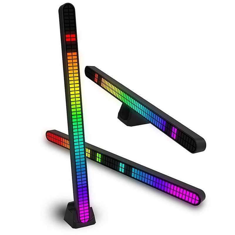 New Double Row 64-Bit Pickup Light Car RGB Rhythm Light Car Voice-Controlled Light Audio Atmosphere