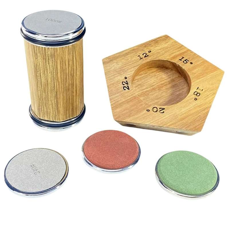 New Hob Knife Sharpener Diamond Whetstone Disc 5 Sharpening Angle Grinding Knife Holder Kitchen Tool
