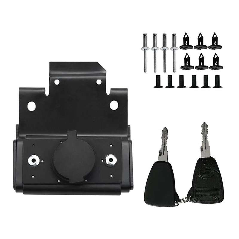 New Hood Catch Lock Latch Buckle Kit with Key for Wrangler Jk Unlimited 2 Door 4 Door 2007-2016