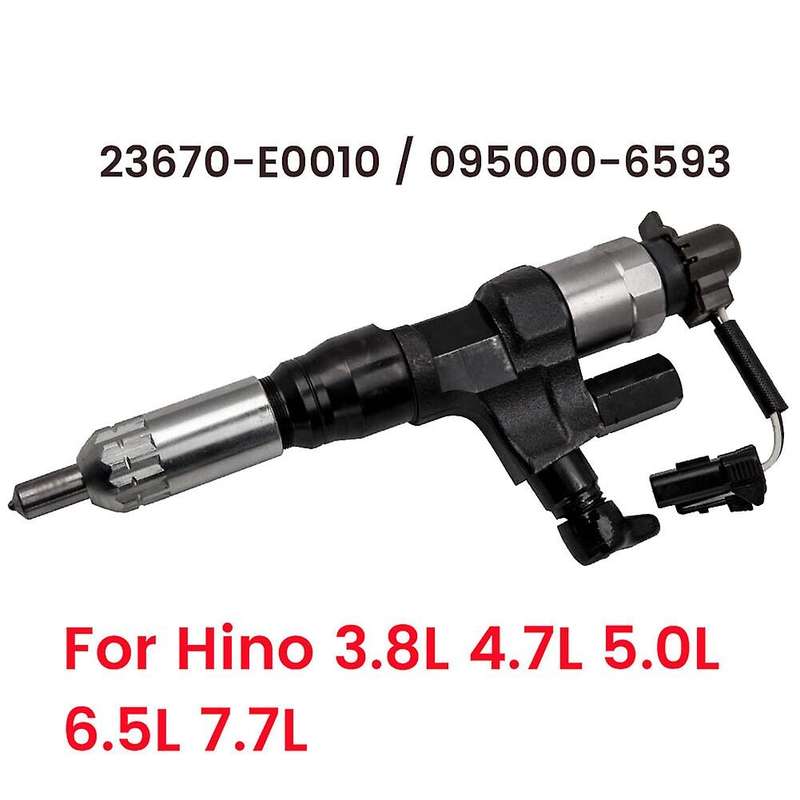 New Injector 23670-E0010 / 095000-6593 for Hino 3.8L 4.7L 5.0L 6.5L 7.7L Kobelco SK330-8 SK350 Exca