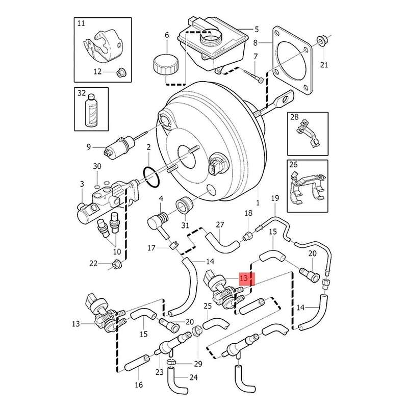 New Power Brake Booster Vacuum Switch 31400608 for XC90 V8