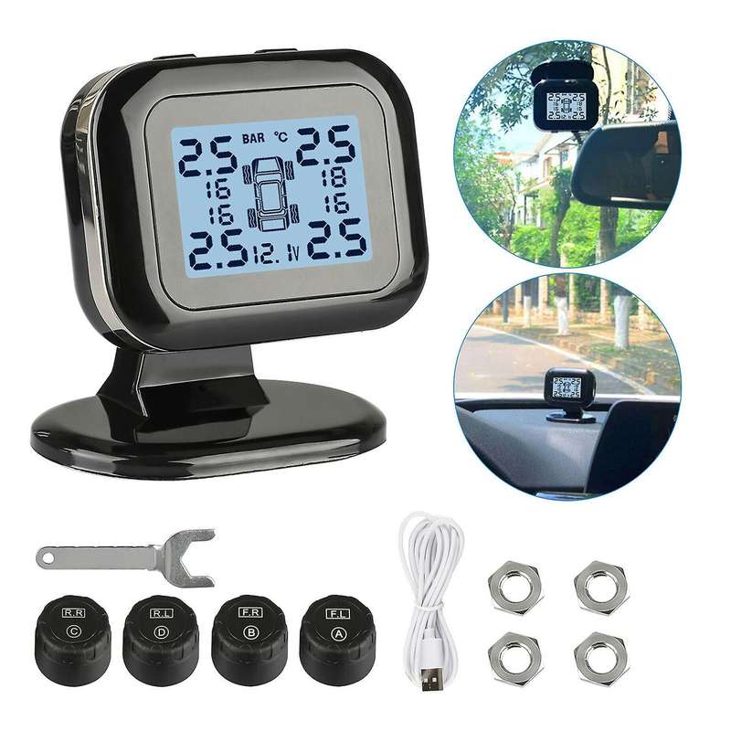 New Q2 Car Wireless External TPMS Sensor USB Auto Tire Pressure Monitoring System