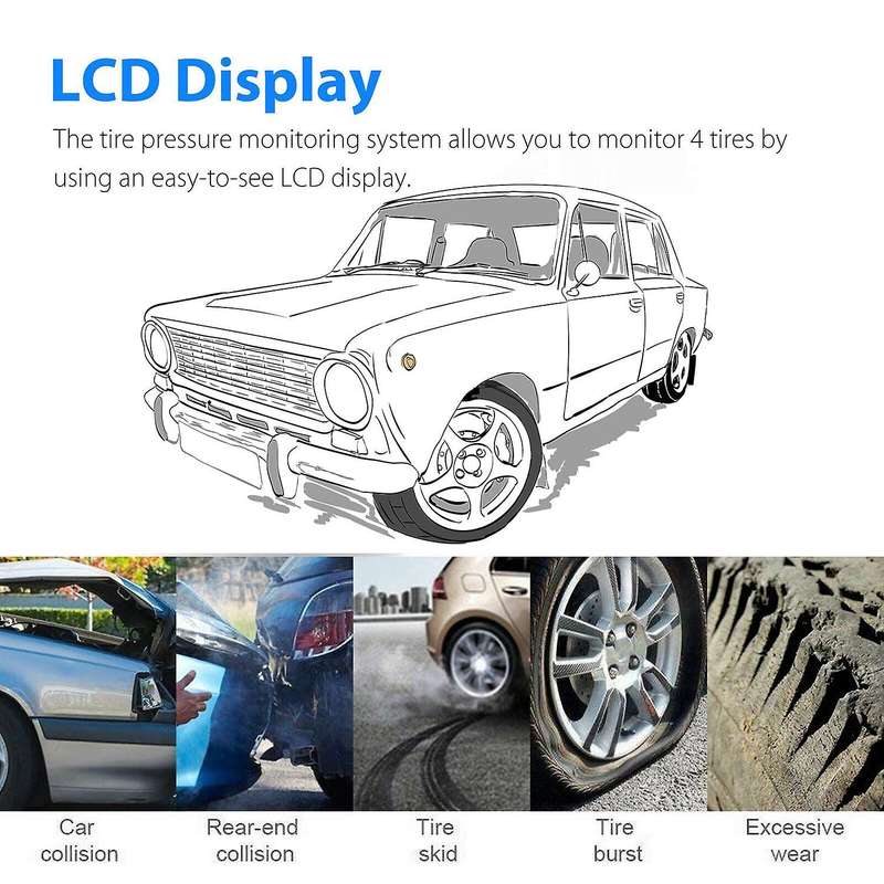 New Q2 Car Wireless External TPMS Sensor USB Auto Tire Pressure Monitoring System