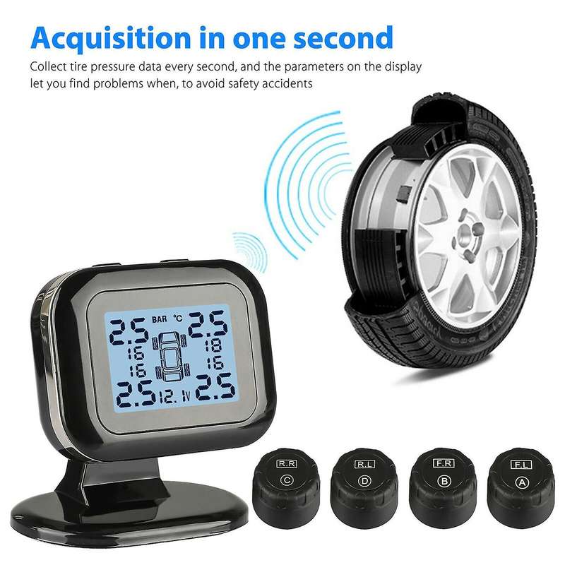 New Q2 Car Wireless External TPMS Sensor USB Auto Tire Pressure Monitoring System