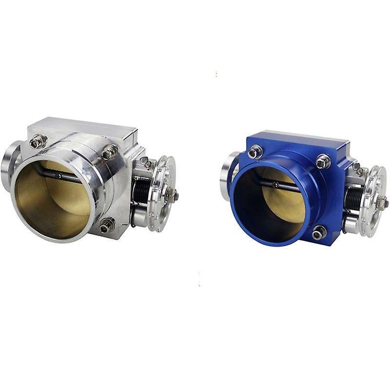 New Throttle Body 70mm Throttle Body Performance Intake Manifold Billet Aluminum High Flow(Blue)
