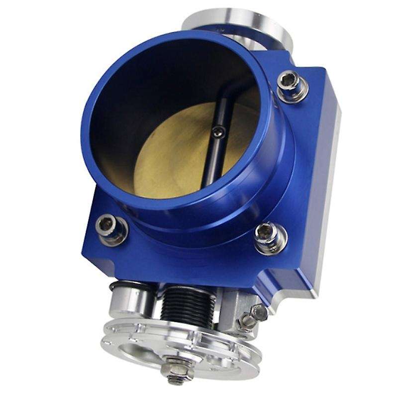 New Throttle Body 70mm Throttle Body Performance Intake Manifold Billet Aluminum High Flow(Blue)