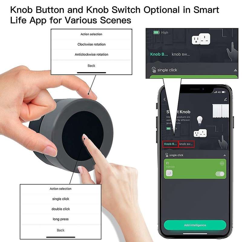New Tuya ZigBee Smart Knob Switch Wireless Scene Switch Button Controller Automation Scenario Smart