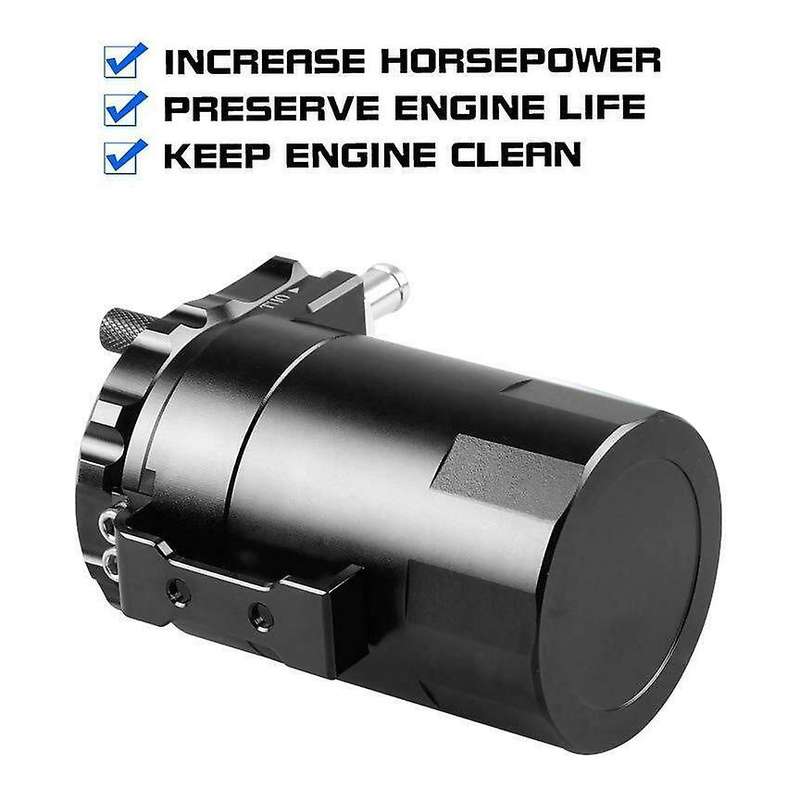New Universal Aluminum Oil Catch Can Kit Reservoir Tank Engine Black Polish Baffled