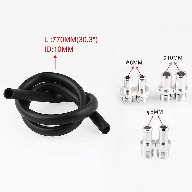 New Universal Aluminum Oil Catch Can Kit Reservoir Tank Engine Black Polish Baffled