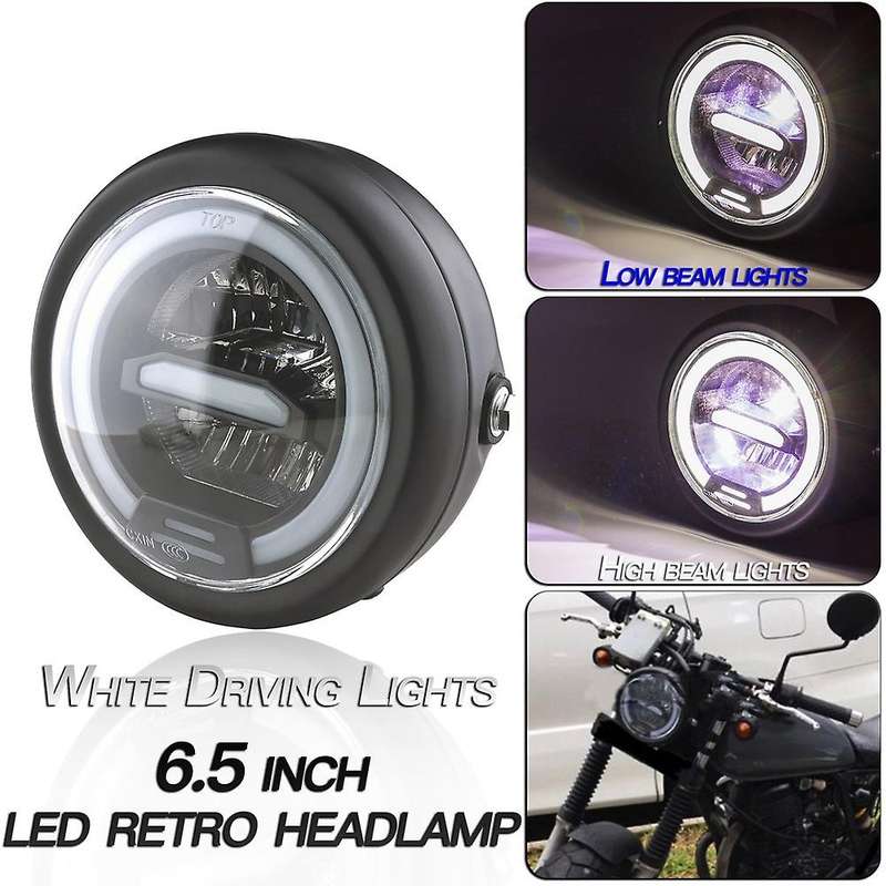 New Universal 6.5 inch 12V Motorcycle Round Headlight Head Light Lamp for Cafe