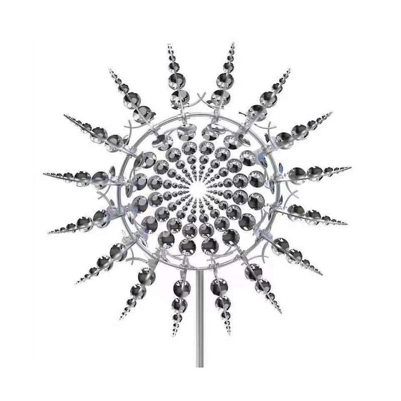 New Unique and Magical Metal Windmill 3d Wind Powered Kinetic Sculpture Lawn Metal Wind Solar Spinne
