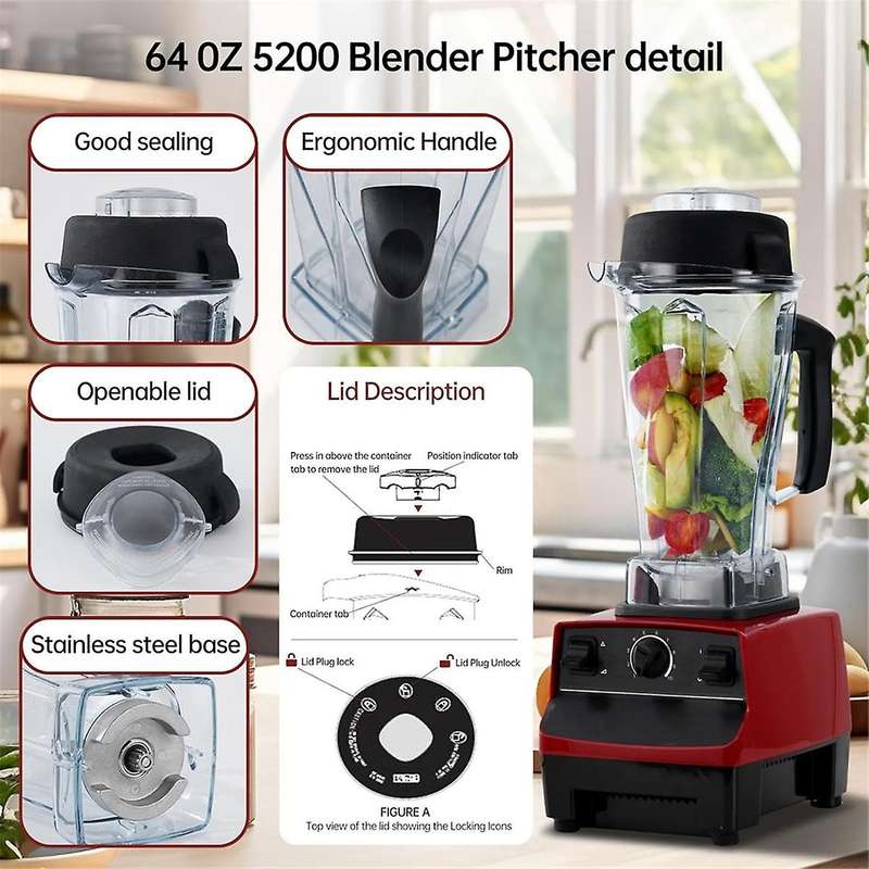 New Upgrade for Blender Pitcher 64oz Container, Replace 5200 5000 6500 7500 Pro500 750 Etc Container