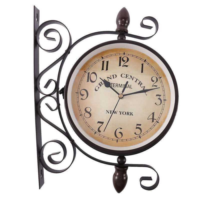 New Watch European Retro Style Clock Innovative Fashion Double-sided Wall Clock Wall Clock Modern