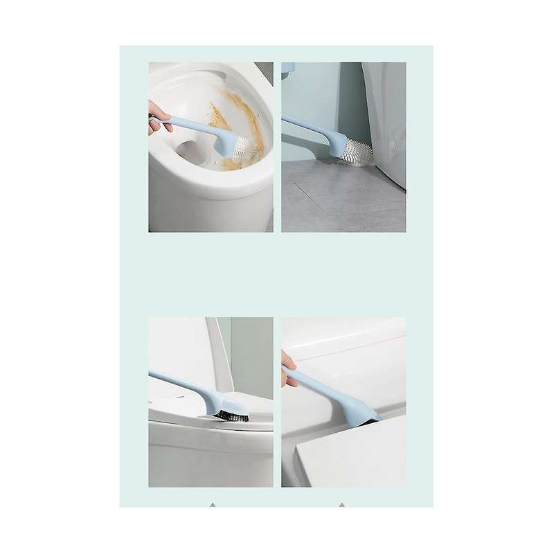 New Wall Mounted Toilet Brush No Need to Punch High Silicone Material Toilet Cleaning Tool Wash Blu