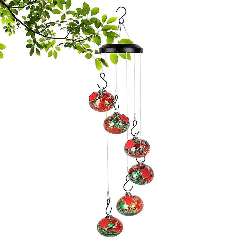 New Wind Chime Bird Feeder Garden Decor Outdoor, Bird Feeder with Hanging and Window Connection
