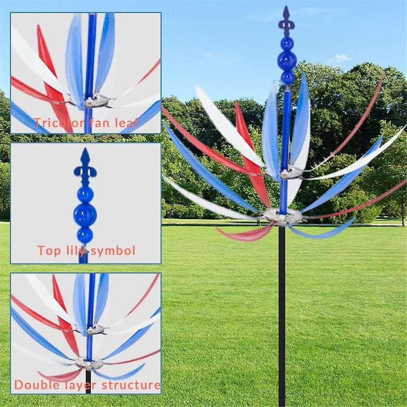 New Windmill Spinner Metal Windmill Spinner Rotating Outdoor Windmill Decoration Double Windmill Rot