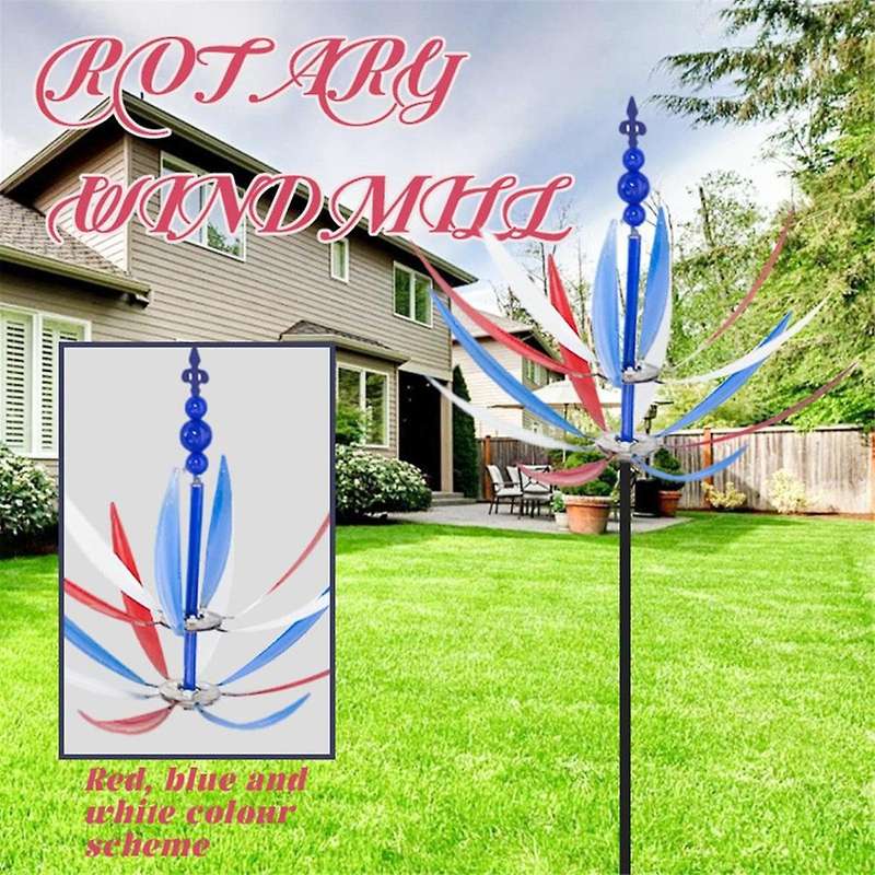 New Windmill Spinner Metal Windmill Spinner Rotating Outdoor Windmill Decoration Double Windmill Rot