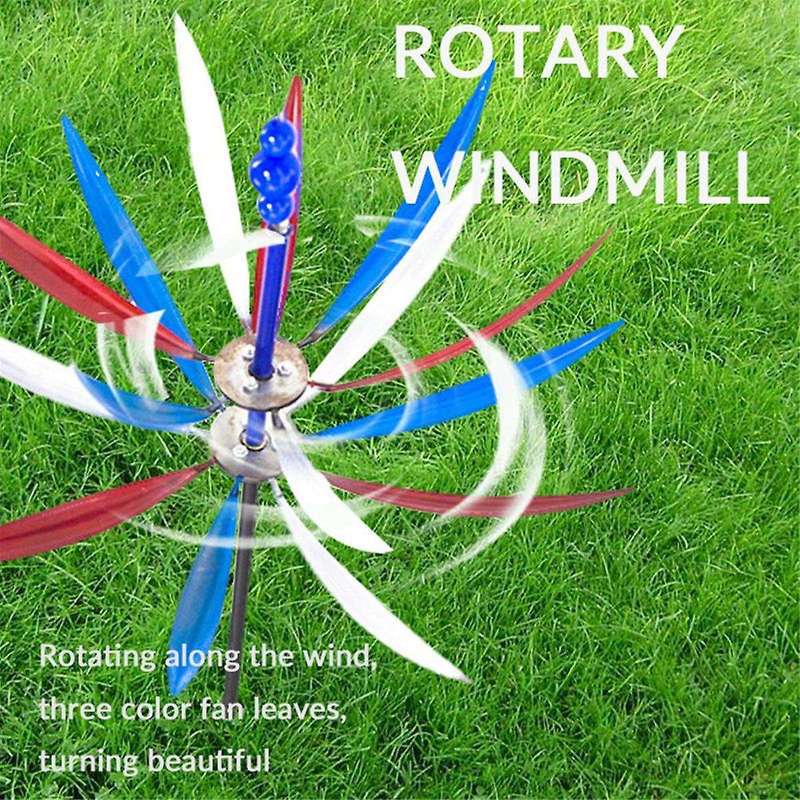 New Windmill Spinner Metal Windmill Spinner Rotating Outdoor Windmill Decoration Double Windmill Rot