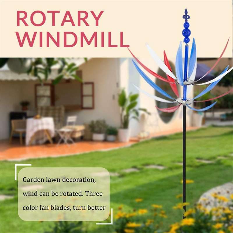 New Windmill Spinner Metal Windmill Spinner Rotating Outdoor Windmill Decoration Double Windmill Rot