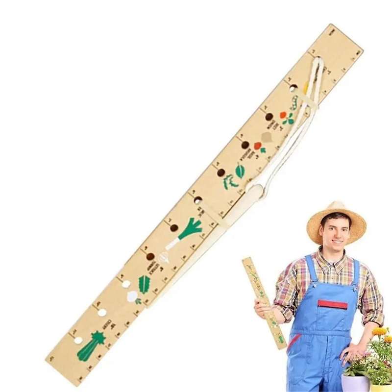 New Wooden Garden Seedling Ruler Dripper Vegetable and Fruit Planting Board Seed Spacing Template Se