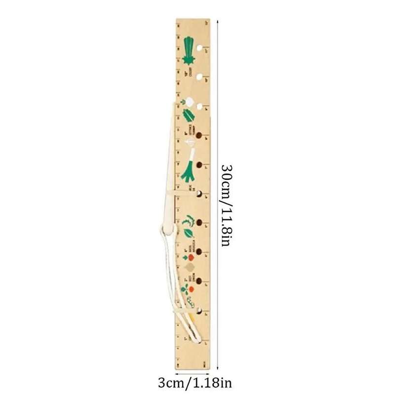 New Wooden Garden Seedling Ruler Dripper Vegetable and Fruit Planting Board Seed Spacing Template Se