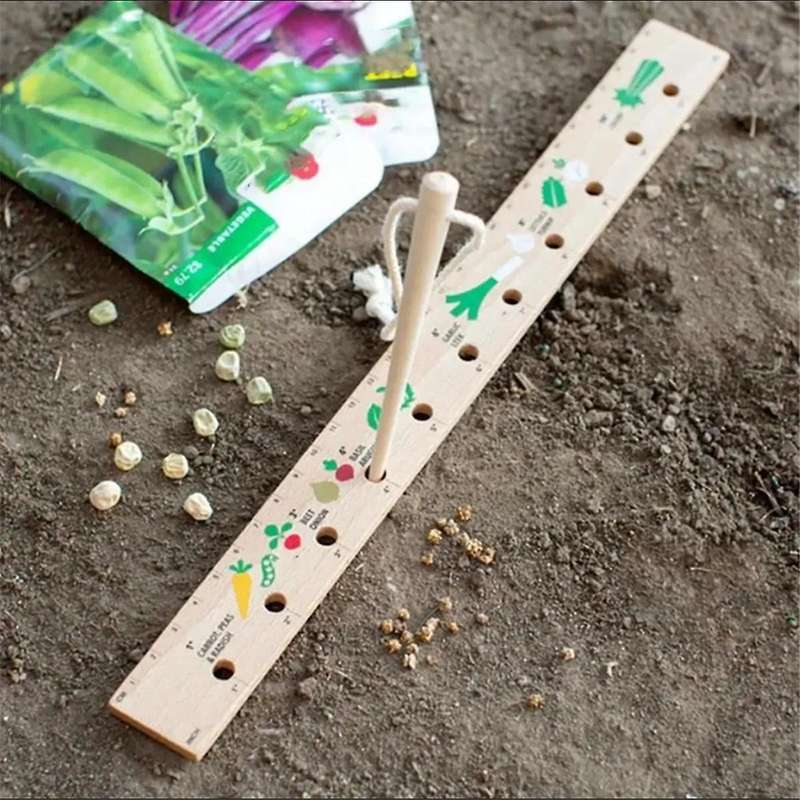 New Wooden Garden Seedling Ruler Dripper Vegetable and Fruit Planting Board Seed Spacing Template Se