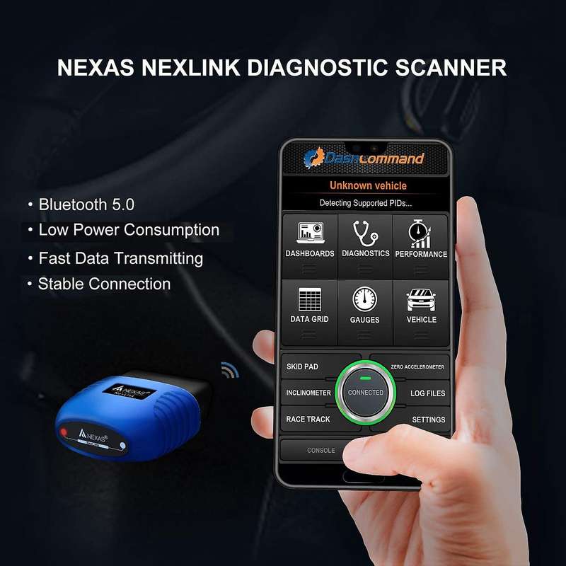 NEXAS Bluetooth Diagnostic Scanner Compatible IOS & Android & PC OBD2/EOBD